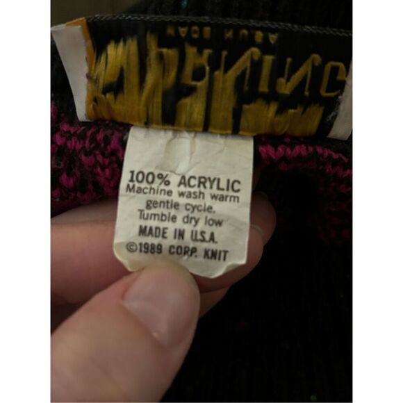 Saturday Morning Vintage 90s Funky Acrylic Sweater No SZ Tag Best Fits Medium - Picture 4 of 6